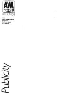 A&M Records US publicity template