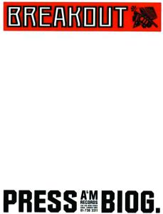 Breakout Records press and biography letterhead