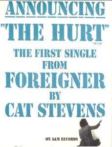 Cat Stevens: The Hurt US 1973 ad
