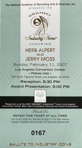 Alpert & Moss Lifetime Grammy Award 2007