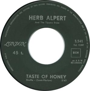 Herb Alpert & the Tijuana Brass: A Taste Of Honey Belgium 7-inch