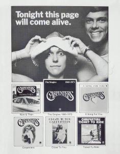 Carpenters Hollywood Bowl program catalog 1974 ad