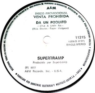 Supertramp: Give a Little Bit Chile 7-inch