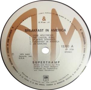 Supertramp: Breakfast In America Chile vinyl album