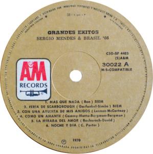 Sergio Mendes & Brasil ‘66: Greatest Hits: Chile vinyl album