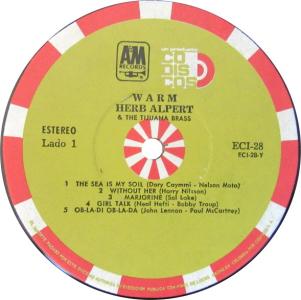 Herb Alpert & the Tijuana Brass: Warm Colombia vinyl album