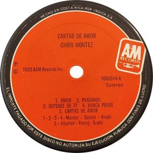 Chris Montez: Cartas de Amor Costa Rica vinyl album