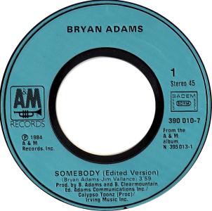 Bryan Adams: Somebody France 7-inch