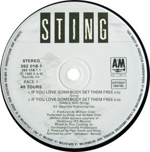 Sting: If You Love Somebody Set Them Free France 12-inch