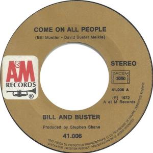 Bill & Buster: Come On All People France 7-inch