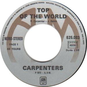 Carpenters: Top Of the World France 7-inch