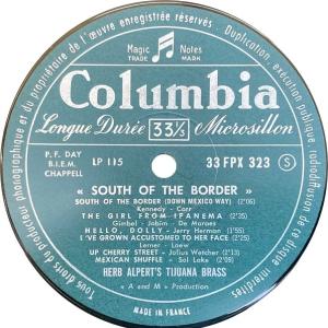 Herb Alpert & the Tijuana Brass: South Of the Border France vinyl album