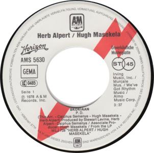 Herb Alpert & Hugh Masekela: Skokiaan Germany 7-inch