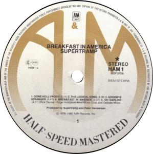 Supertramp: Breakfast In America Germany half-speed vinyl album