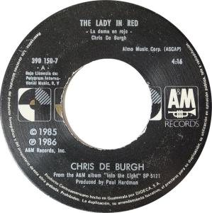 Chris DeBurgh: The Lady In Red Guatemala 7-inch