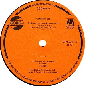 Black: Wonderful Life Hungary vinyl album