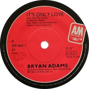 Bryan Adams: It’s Only Love Italy 7-inch