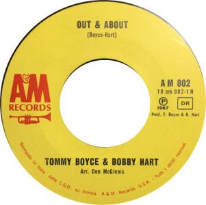 Tommy Boyce & Bobby Hart: Out & About Italy 7-inch