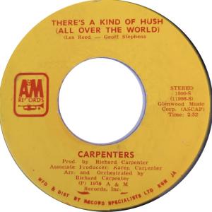 Carpenters: There’s a Kind Of Hush Jamaica 7-inch
