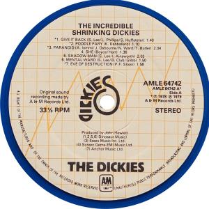 Dickies: The Incredible Shrinking Dickies Britain vinyl album