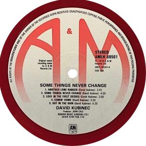 David Kubinec: Some Things Never Change Britain vinyl album
