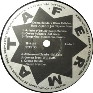 Herb Alpert & the Tijuana Brass: Whipped Cream & Other Delights Nicaragua vinyl album