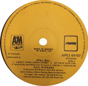 Bill Withers: Still Bill Nigeria vinyl album