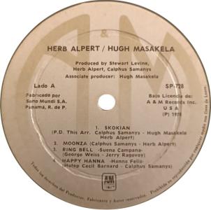 Herb Alpert & Hugh Masekela self-titled Panama vinyl album