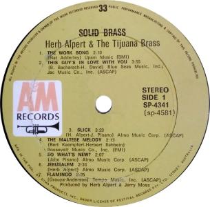 Herb Alpert & the Tijuana Brass: Solid Brass Philippines vinyl album