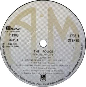 Police: Synchronicity Turkey vinyl album