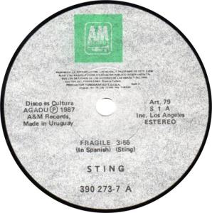 Sting: Fragile Uruguay 7-inch