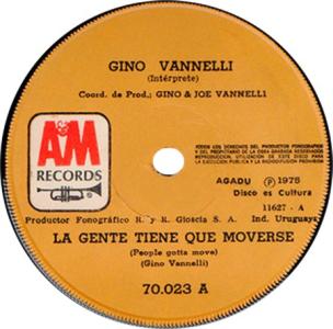 Gino Vannelli: People Gotta Move Uruguay 7-inch