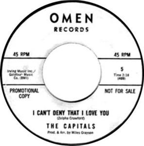 Capitols: I Can't Deny That I Love You/Oh What You're Doing to Me US promo 7-inch