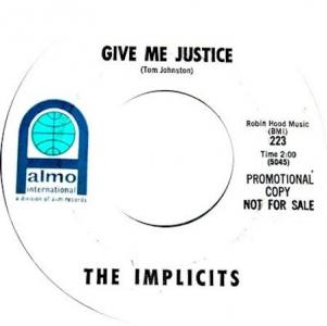 Implicits: Give Me Justice US Promo 7-inch