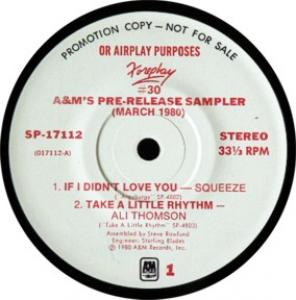 A&M Records Promo, Label, 7-inch
