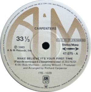 Carpenters: Make Believe It's Your First Time Brazil 7-inch