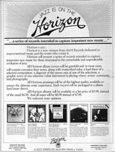 Horizon Records Catalog, Advert