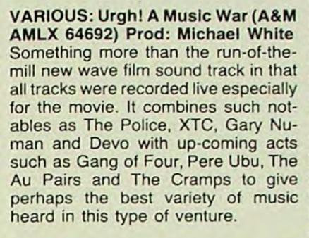 URGH! A Music War Britain album review