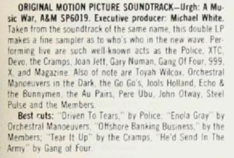 URGH! A Music War US album review