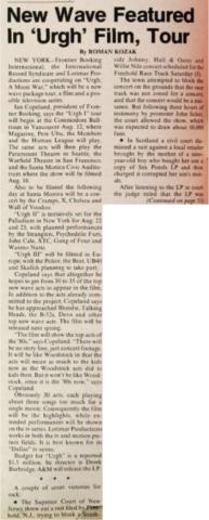 URGH! A Music War feature story