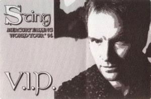 Sting: Mercury Falling backstage pass 1996