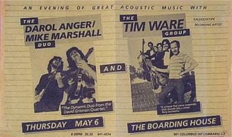 Anger & Marshall 1982 concert ad