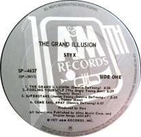Styx: The Grand Illusion Canada vinyl album custom label