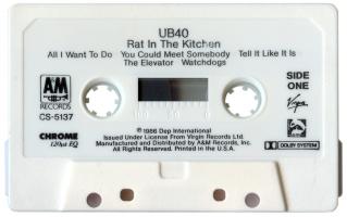 UB40: Rat In the Kitchen U.S. cassette album