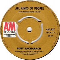 Burt Bacharach: All Kinds Of People U.K. 7-inch label