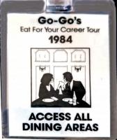 Go-Go's 1984 backstage pass