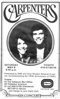 Carpenters 1975 concert ad Cleveland, OH
