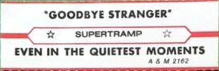 Supertramp: Goodbye Stranger U.S. jukebox strip
