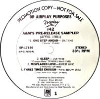 Foreplay #42 A&M Pre-Release Sampler U.S. promo album