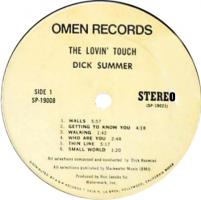 Dick Summer: The Lovin' Touch U.S. vinyl album